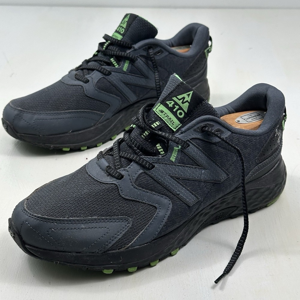 Mens New Balance 410 V7 Trail Shoes Men 11‎ 4E EEEE Black Green Hiking MT410CG7
